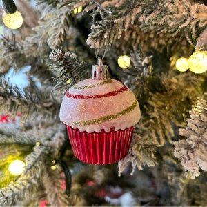 Cupcake and Candy Ornaments , Baubles, Red and White Christmas Home Decor,